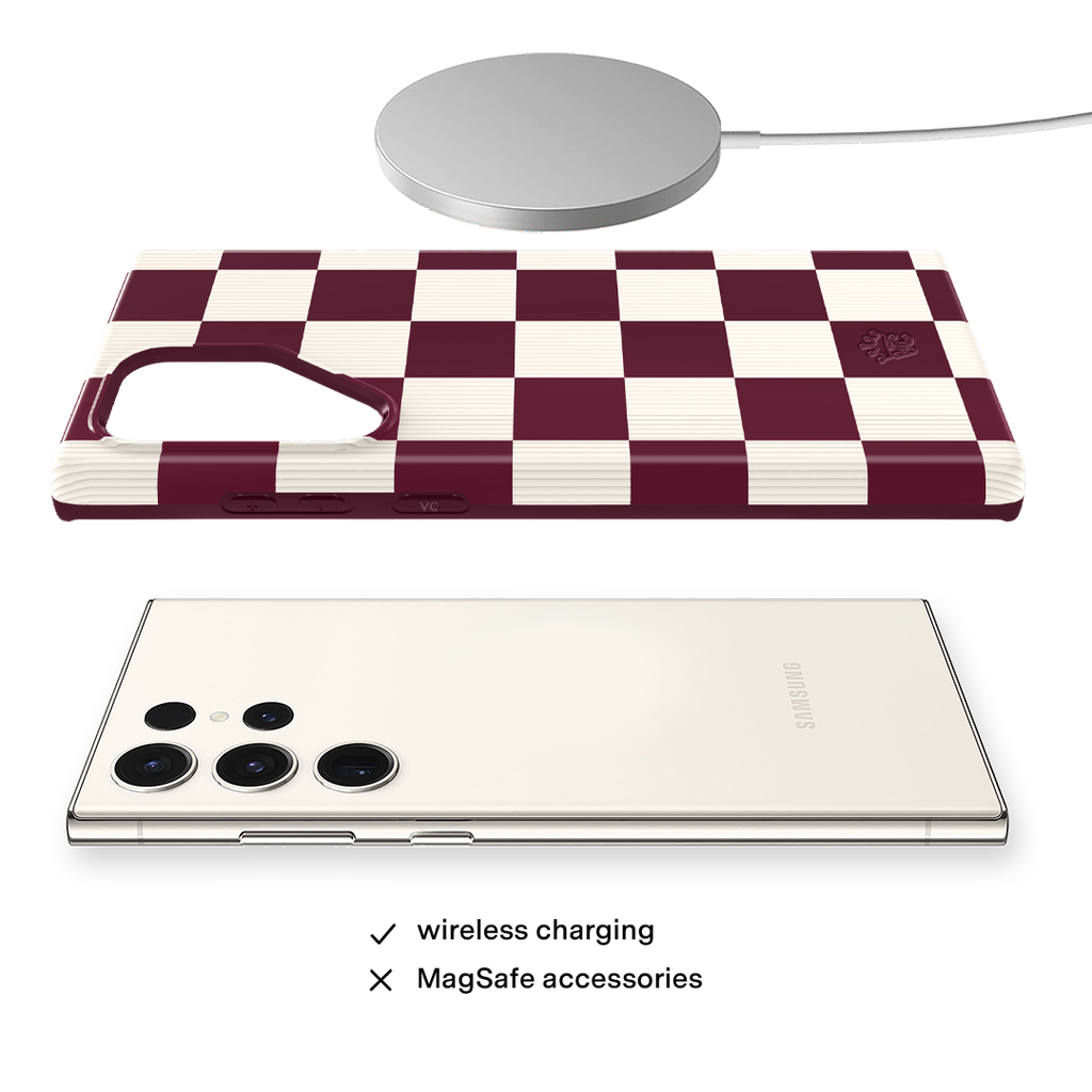 Burgundy Vibe Checker Samsung Case