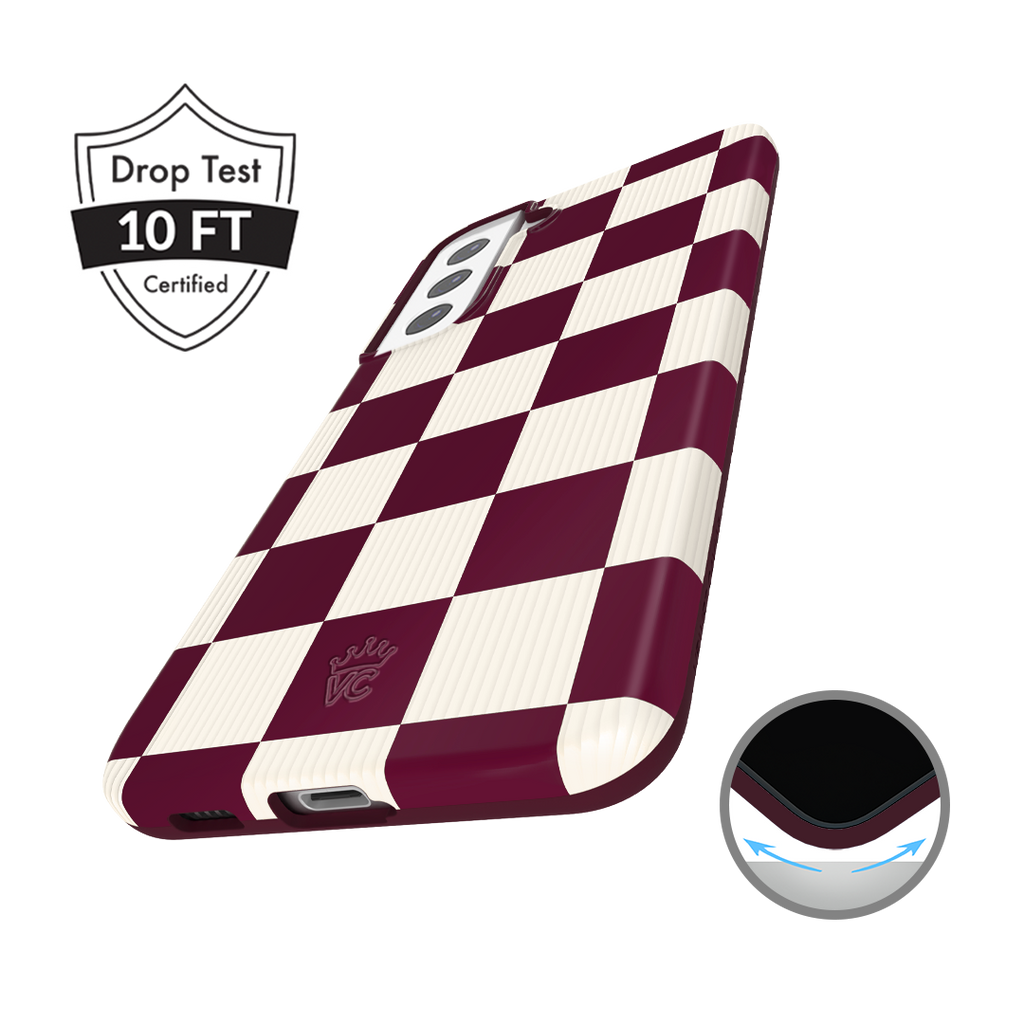 Burgundy Vibe Checker Samsung Case