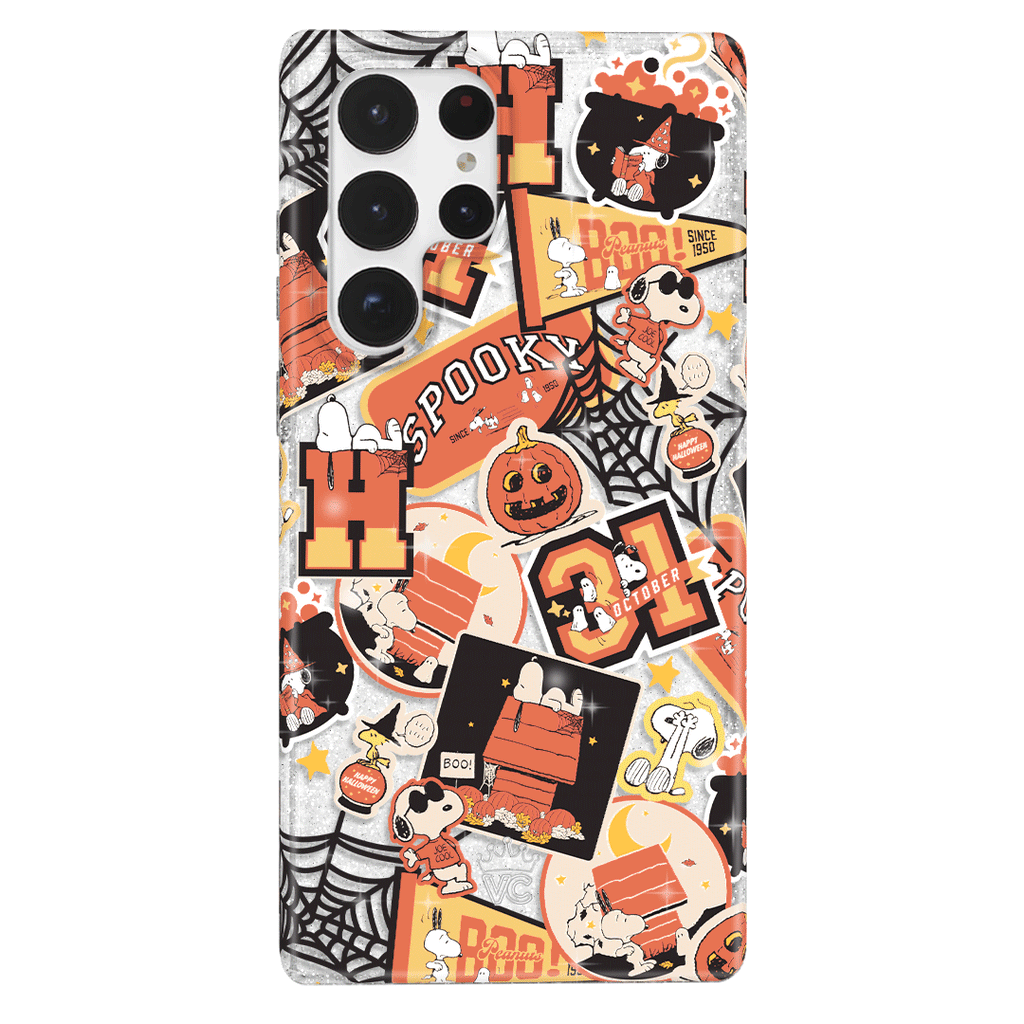 Snoopy Halloween Varsity Glitter Samsung Case