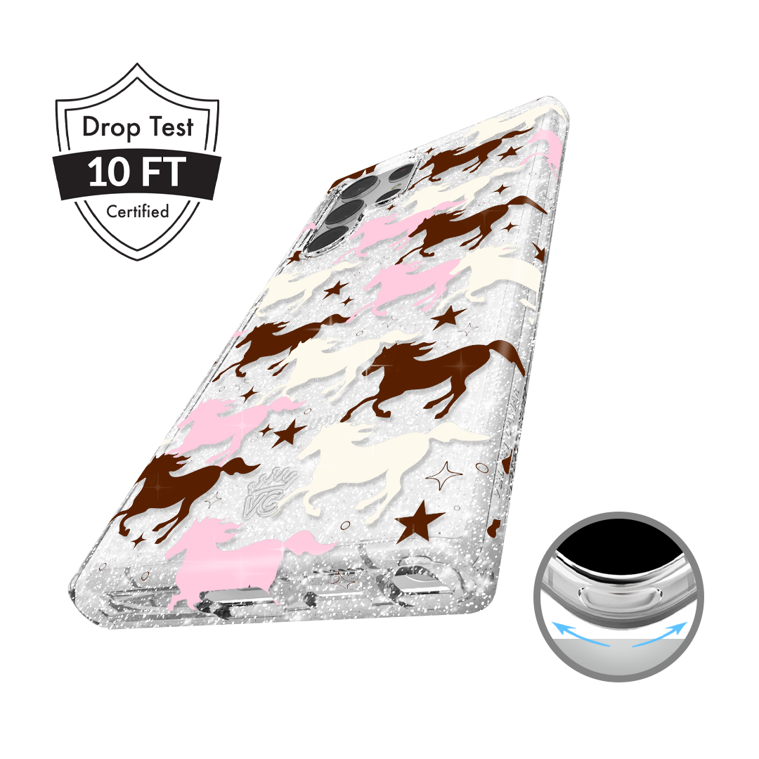 Pink Pony Glitter Samsung Case