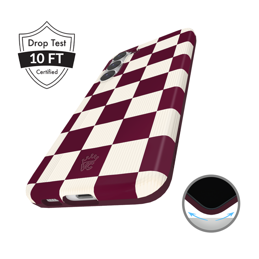 Burgundy Vibe Checker Samsung Case