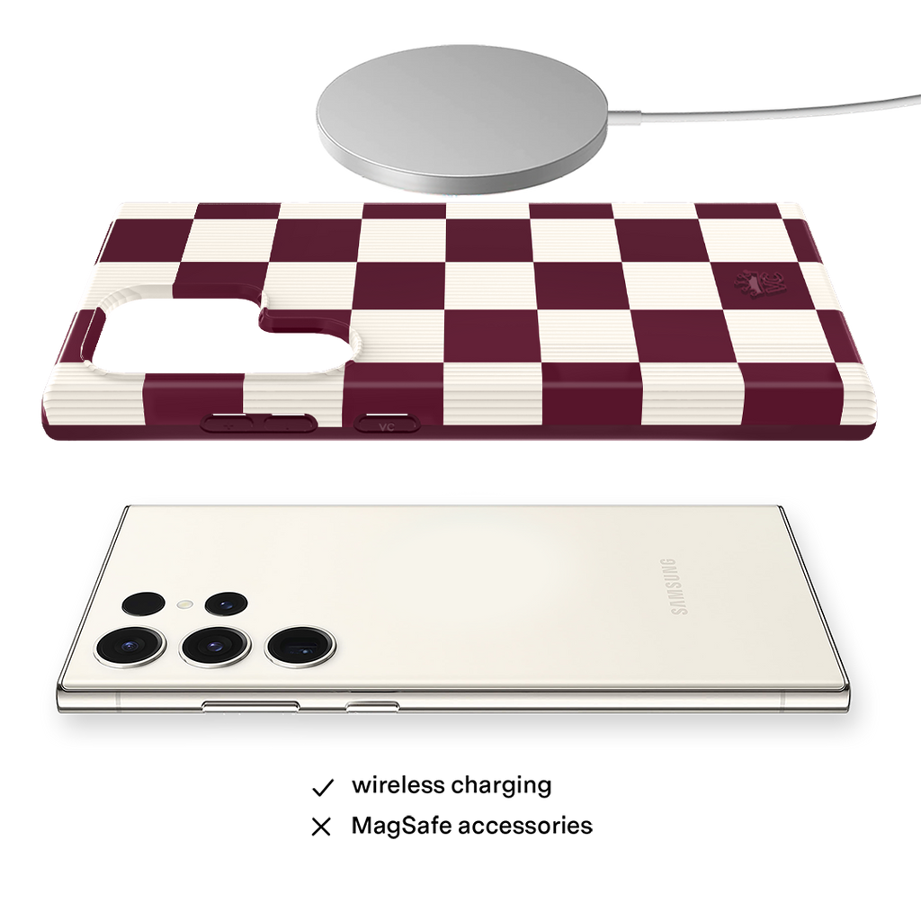 Burgundy Vibe Checker Samsung Case
