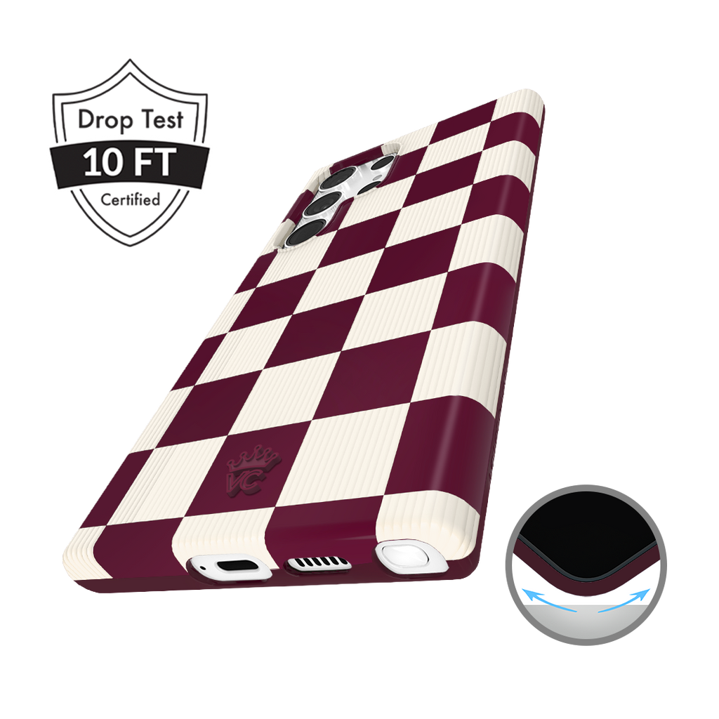 Burgundy Vibe Checker Samsung Case