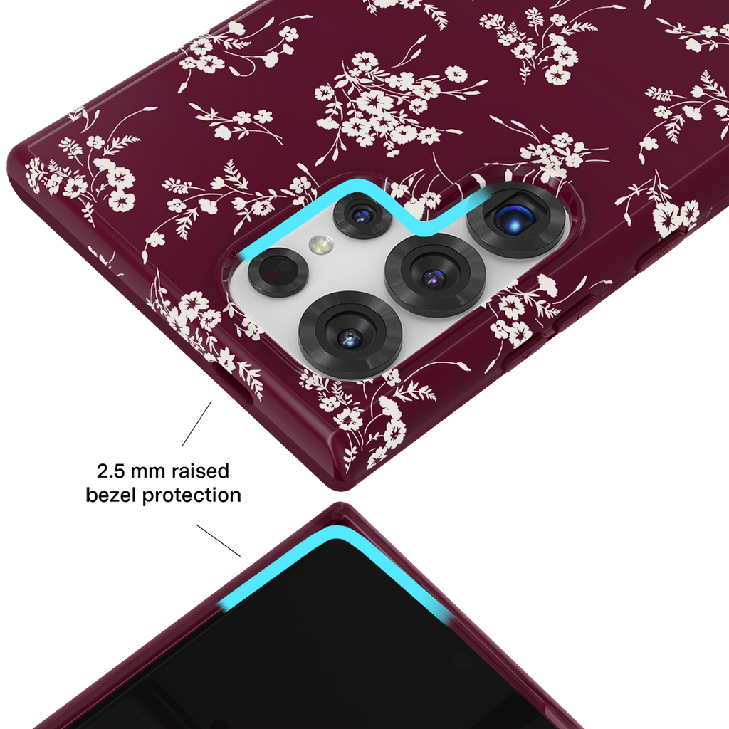 French Burgundy Floral Samsung Case
