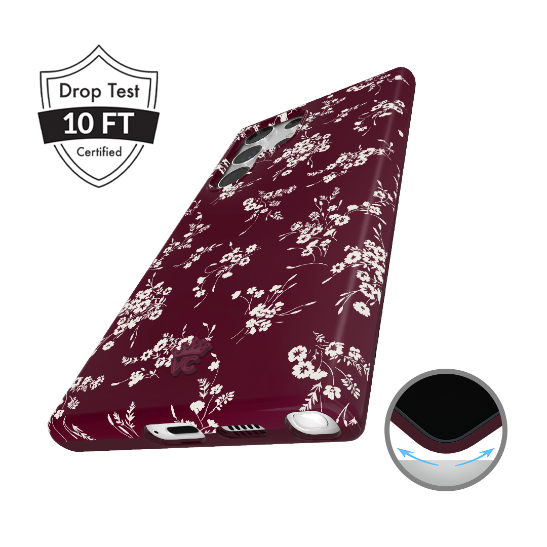 French Burgundy Floral Samsung Case