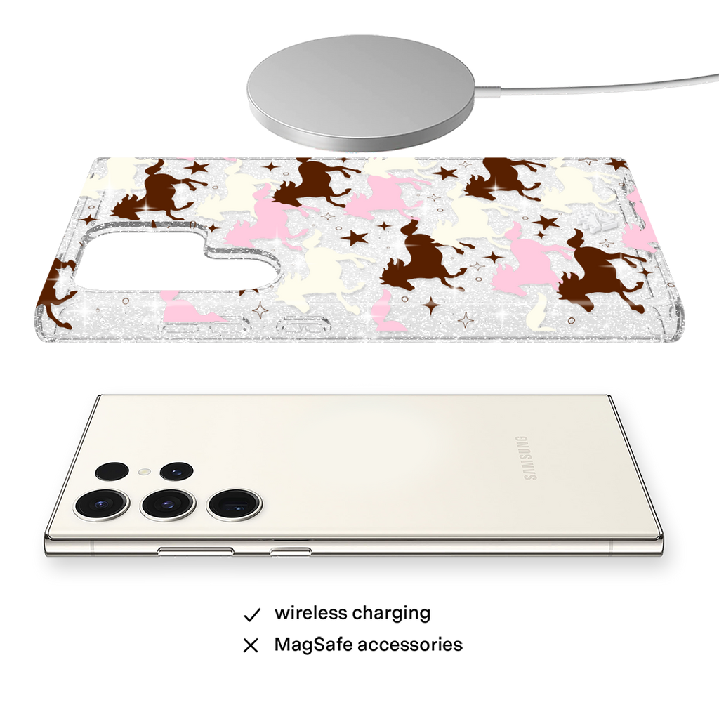 Pink Pony Glitter Samsung Case