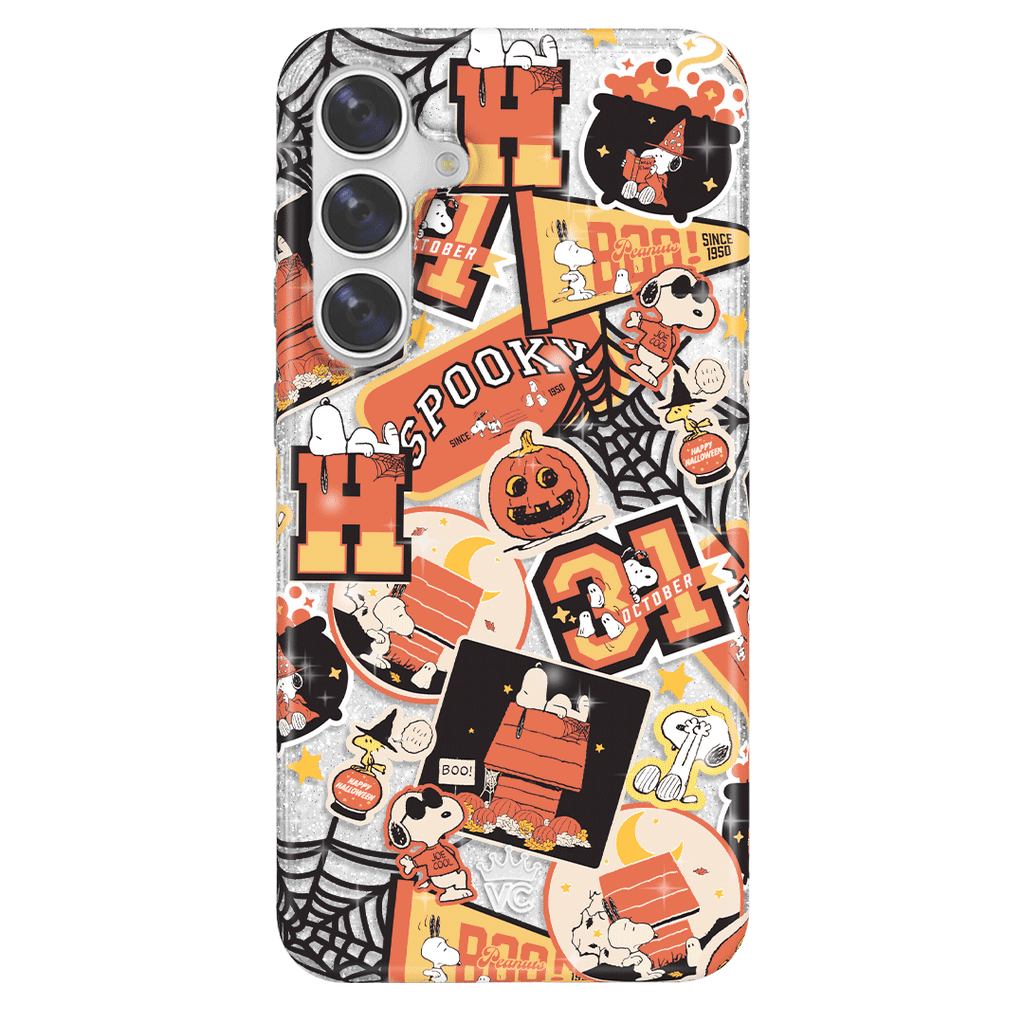 Snoopy Halloween Varsity Glitter Samsung Case