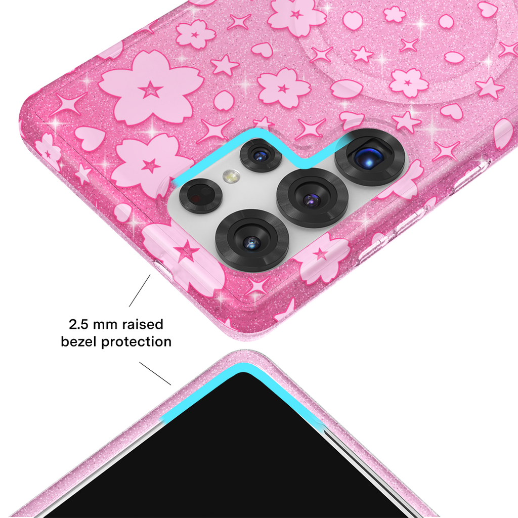 Cherry Blossom Glitter Samsung Case