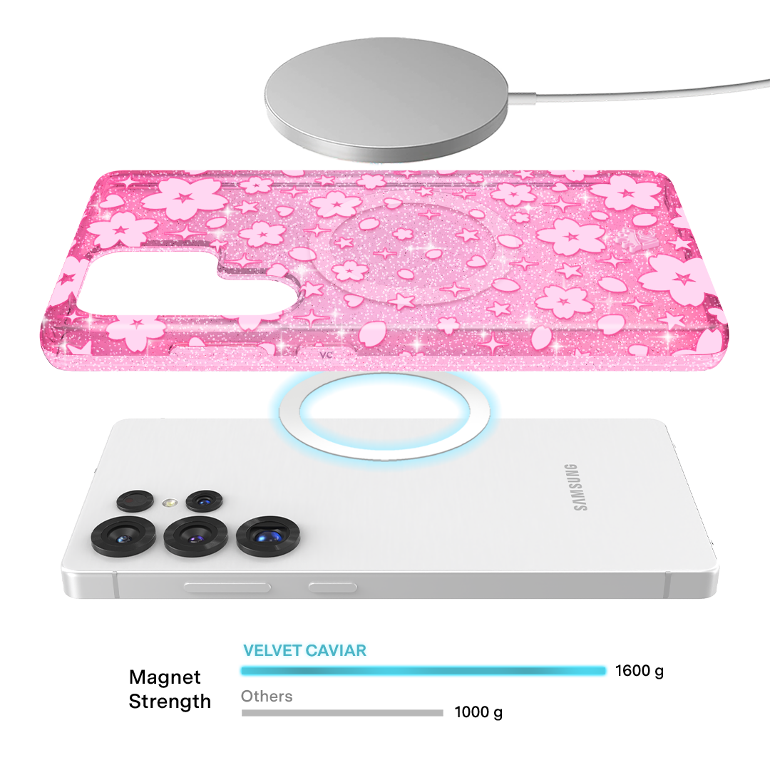 Cherry Blossom Glitter Samsung Case