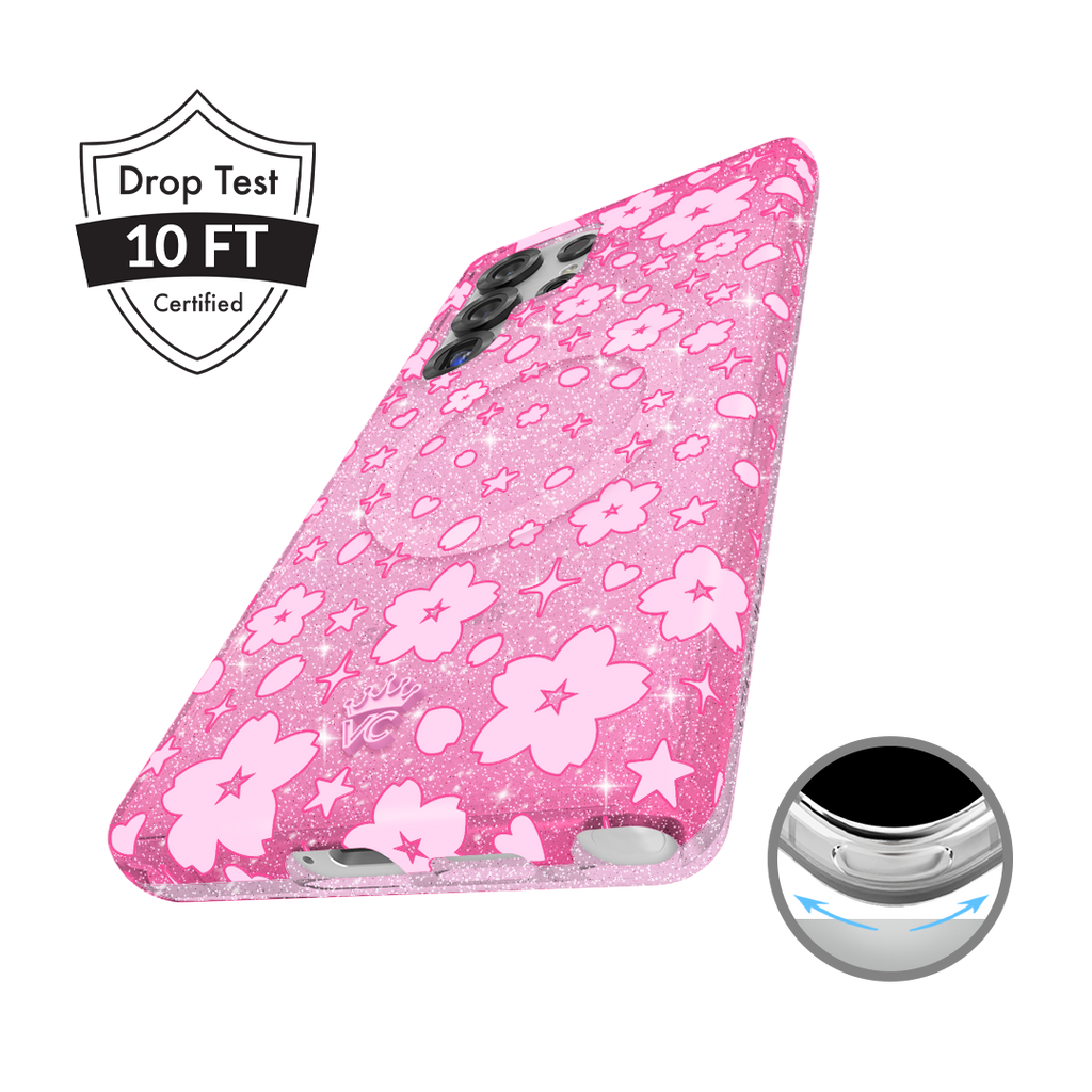 Cherry Blossom Glitter Samsung Case