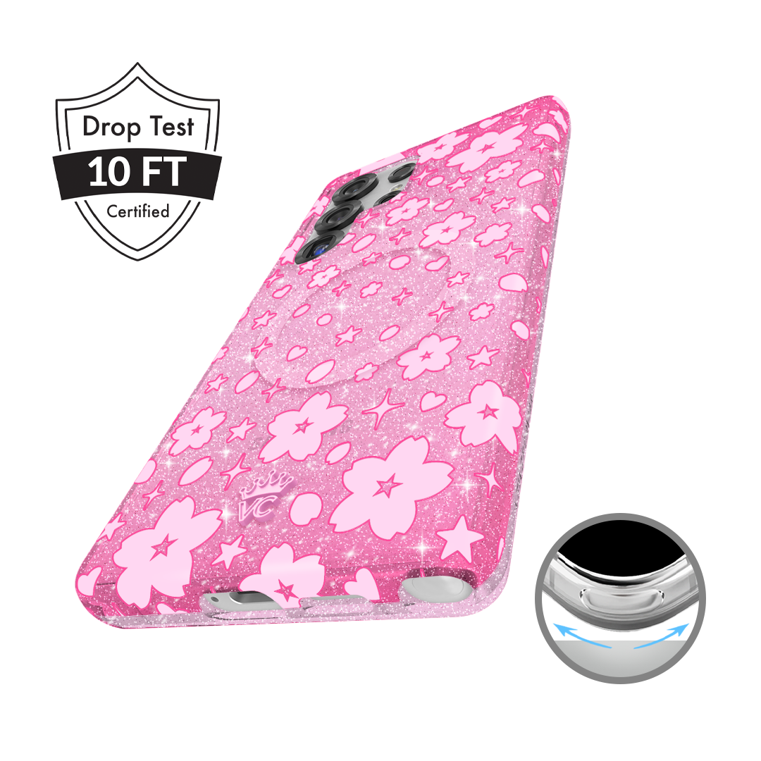 Cherry Blossom Glitter Samsung Case