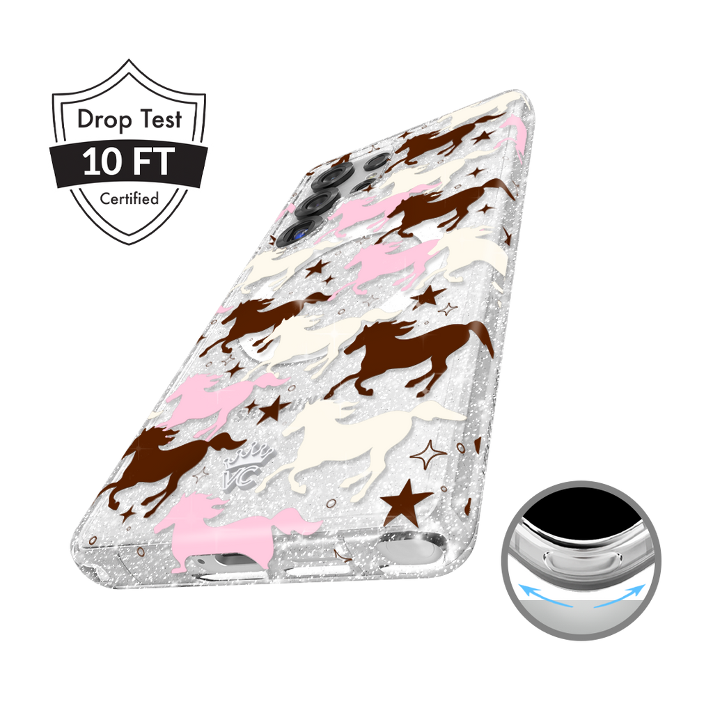 Pink Pony Glitter Samsung Case