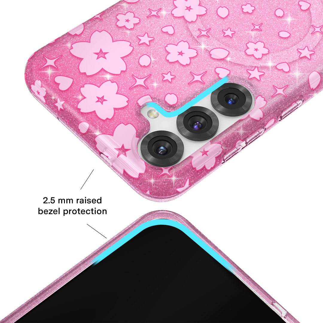 Cherry Blossom Glitter Samsung Case