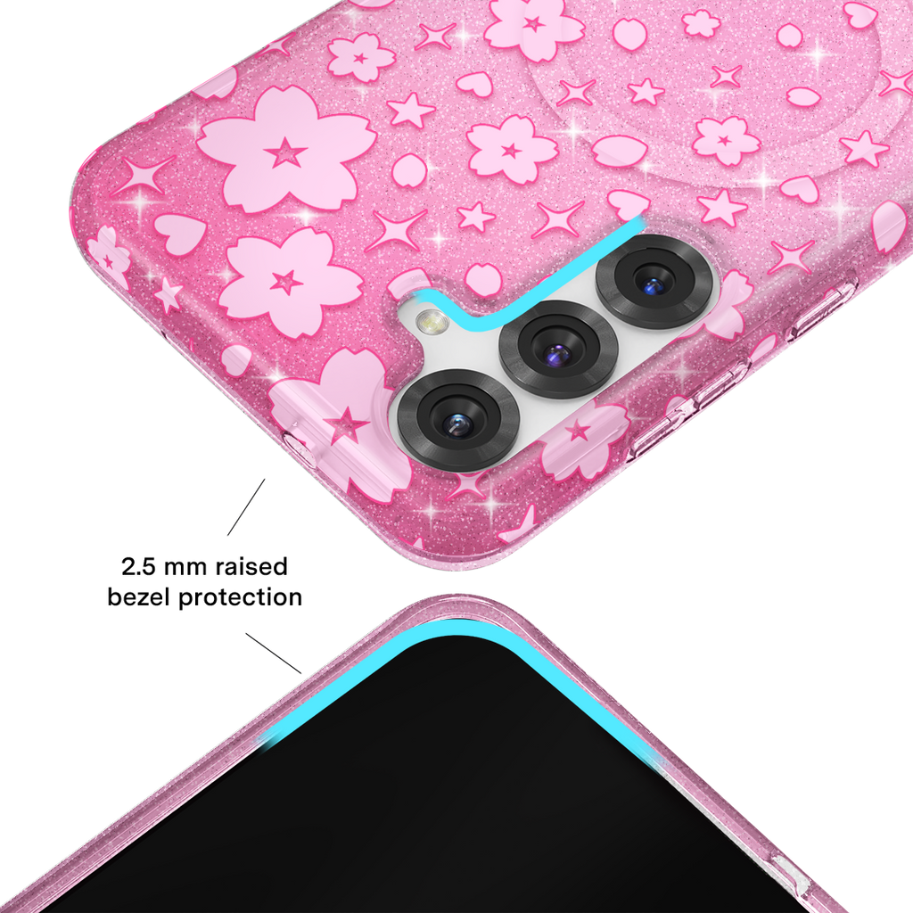 Cherry Blossom Glitter Samsung Case