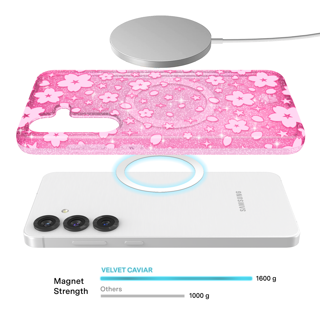 Cherry Blossom Glitter Samsung Case