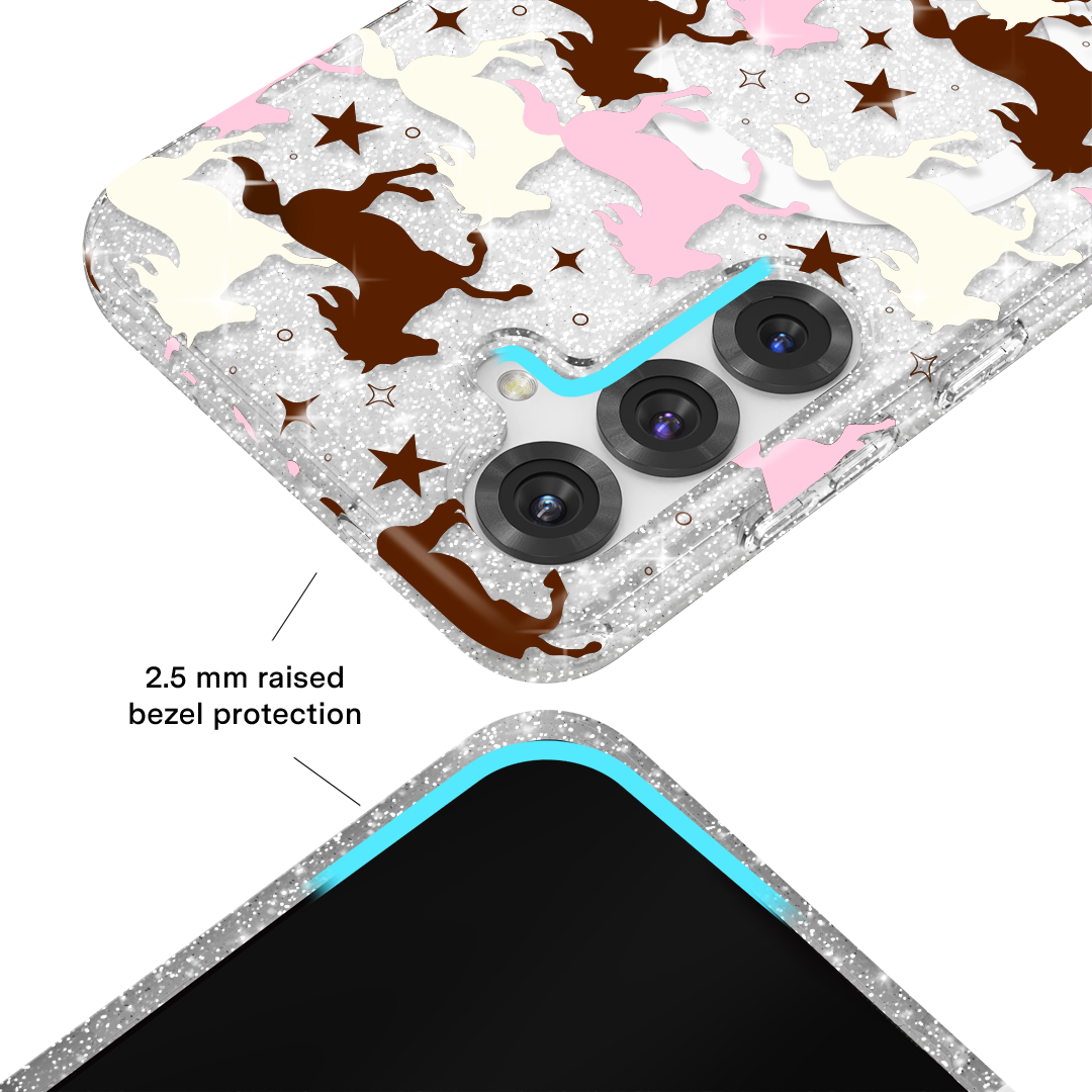 Pink Pony Glitter Samsung Case